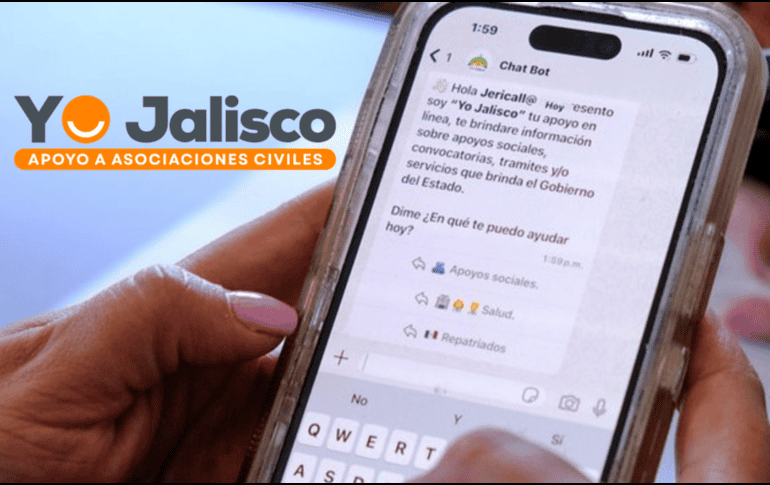 El asistente virtual opera las 24 horas del día y se puede contactar enviando un mensaje al número 33-5110-3009. GOBIERNO DE JALISCO