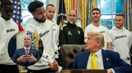 Jugadores de la Juventus visitaron la Casa Blanca y hablaron con Donald Trump. EFE / EPA / KEN CEDENO / POOL