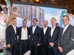 Diego Igareda, Yamil Pérez, Fernando Amescua, José Luis Cadena, Jaime Flores y Franco Guerra durante el lanzamiento de Vía Sentera, un desarrollo de KIVA. GENTE BIEN JALISCO / Jorge Soltero