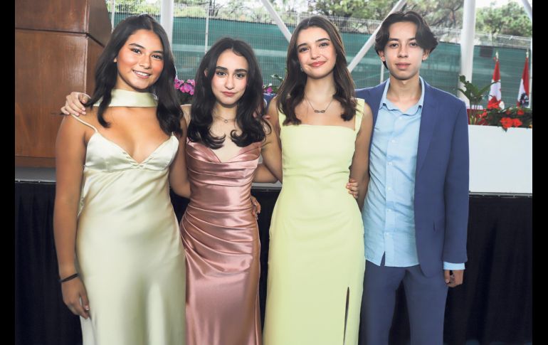 Mia Álvarez, Ximena Mora, Andrea Rodríguez y José Luis Cisneros. GENTE BIEN JALISCO / C. Jimeno