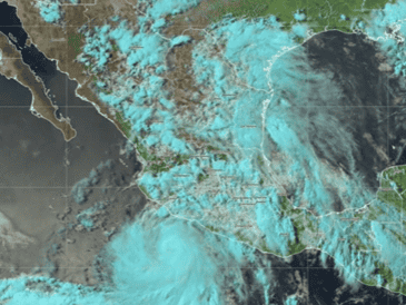 Aunque el centro del ciclón se mantiene en alta mar, sus bandas nubosas ya están generando lluvias intensas en varias entidades. X/@conagua_clima