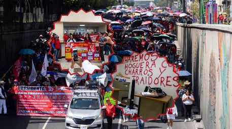 Tras marchar desde el Metro Chabacano, los manifestantes de la Coordinadora ingresaron al edificio, ubicado en la colonia Doctores, al grito de: 