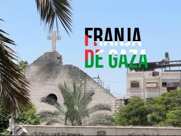 El día de hoy, la única iglesia católica en Gaza fue atacada por un proyectil israelí. EFE / AHMAD AWAD