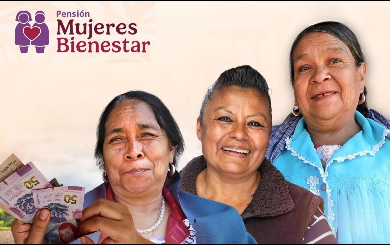 La Pensión Mujeres Bienestar continúa su proceso de registro durante agosto para todas las mujeres de entre 60 y 64 años. ESPECIAL / Secretaría del Bienestar y CANVA