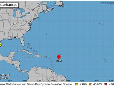 La tormenta tropical Erin surgió el lunes pasado y se convirtió en huracán el viernes. EFE