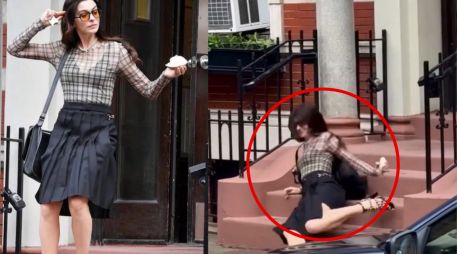 La actriz sorprendió al levantarse con naturalidad, sonreír y asegurar que se encontraba en perfectas condiciones, lo que tranquilizó tanto al público como al personal de producción. X/@Indie 505