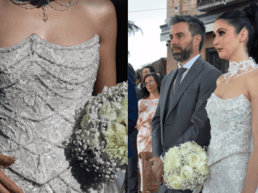 Todo el look estuvo lleno de pedrería tipo perla, además lo complementó con un enorme collar de piedras brancas que lució por completo debido a que eligió un peinado recogido en coleta, lo que favoreció para poder lucir sus accesorios. ESPECIAL/ INSTAGRAM/ lupitavillalobossbeltran