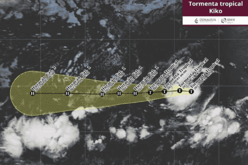 Esta es la trayectoria de Kiki en caso de continuar su curso. X / @conagua_clima