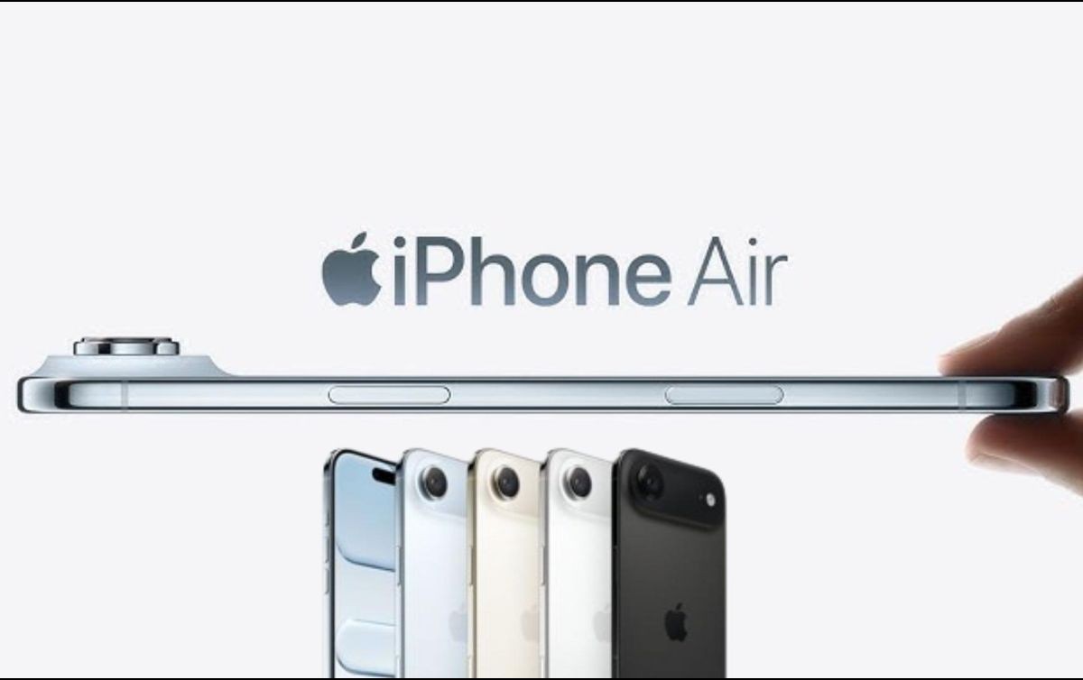 El iPhone Air estará disponible en colores azul cielo, oro claro, blanco nube y negro espacial. Apple/ESPECIAL