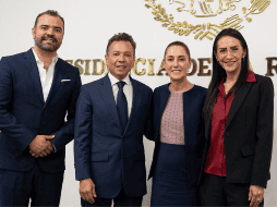 Quirino Velázquez, Laura Imelda y Lemus con Claudia Sheinbaum en el marco de la Reunión Nacional de Seguridad Pública. ESPECIAL