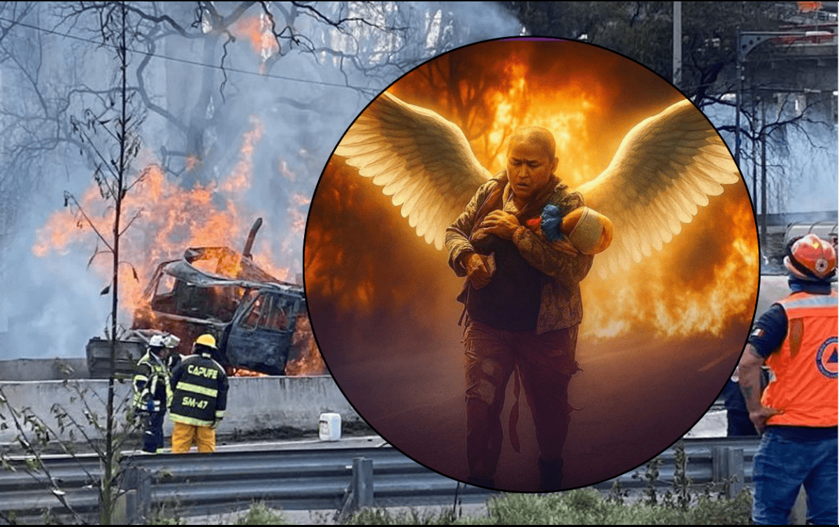 La hija de Alicia también agradeció al policía que la auxilió junto a su hija tras el estallido de la pipa de gas. SUN/V. Rosas ESPECIAL