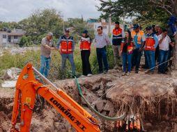 La Presidenta de Guadalajara, Vero Delgadillo, inspeccionó la reparación del socavón que se formó el jueves pasado en la Avenida Jesús Reyes Heroles. ESPECIAL