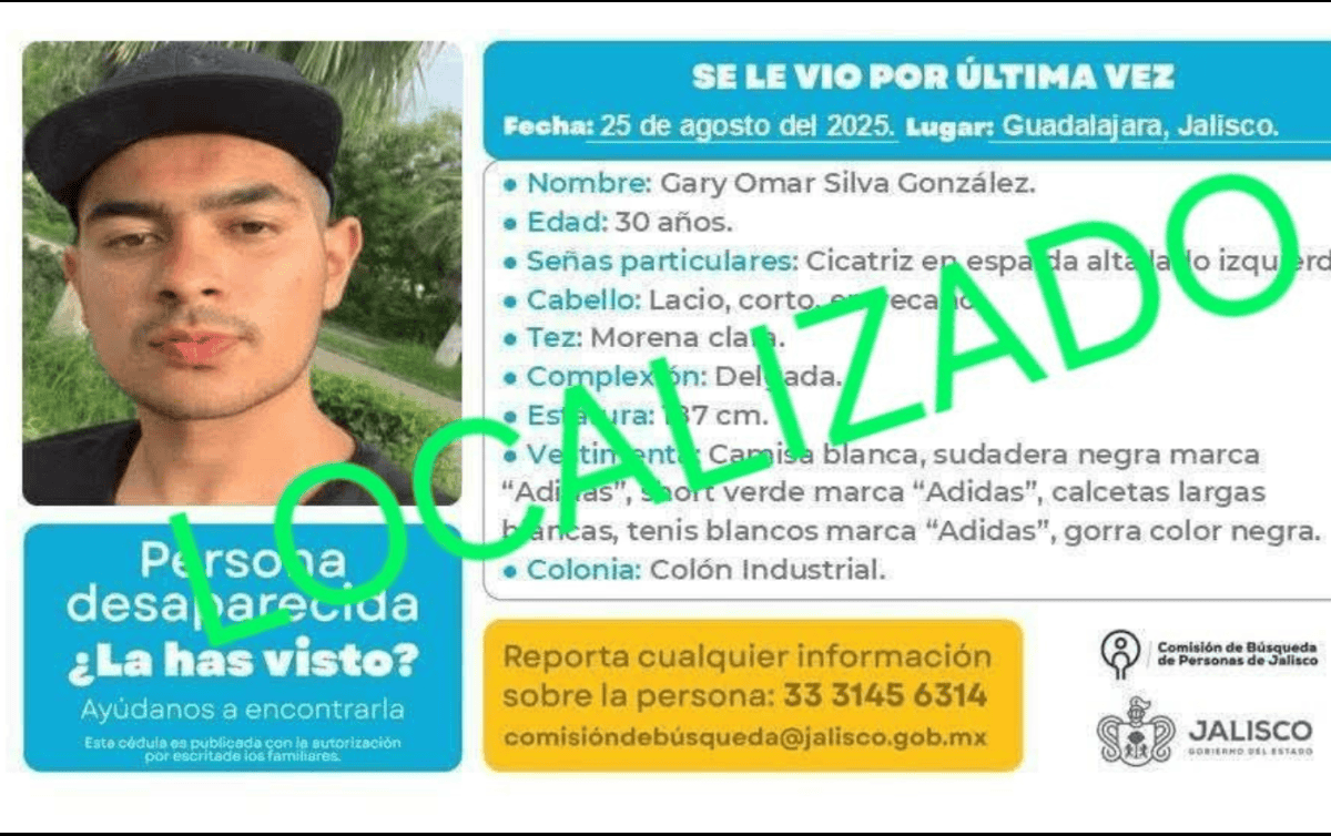 “Localizado con vida, gracias a Dios Gary ya está con nosotros