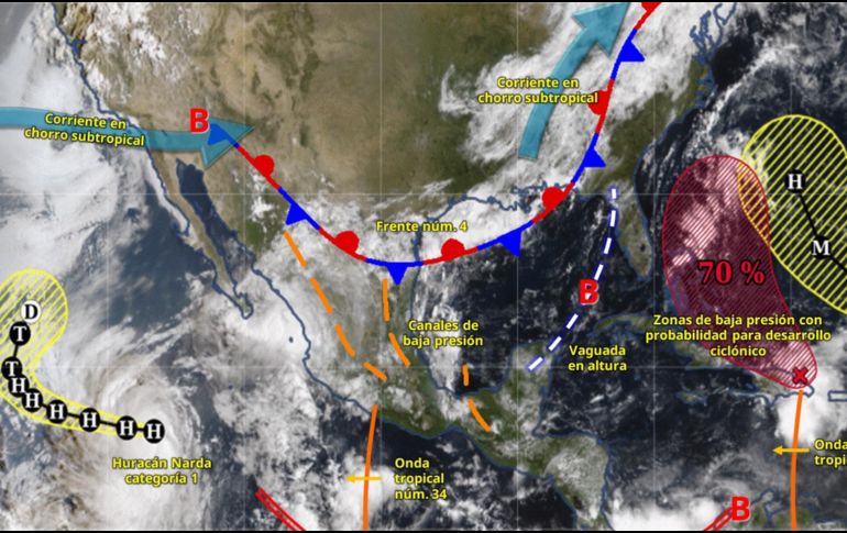 El SMN recomienda a la población estar atenta a los avisos oficiales y tomar precauciones. ESPECIAL/ SMN.