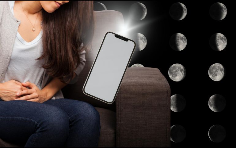 El ciclo menstrual humano tiene una duración similar a la del lunar y estudios recientes sugieren una sincronía temporal de ambos, pero existe un debate sobre si la reproducción funciona en sincronía circadiana con la Luna. ESPECIAL / CANVA