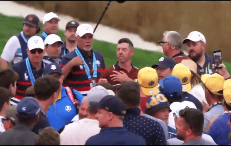 El incidente ocurrió tras la competencia de four-ball de la tarde, donde el norirlandés y su compañero, Shane Lowry, consiguieron un punto para el Equipo Europeo. ESPECIAL