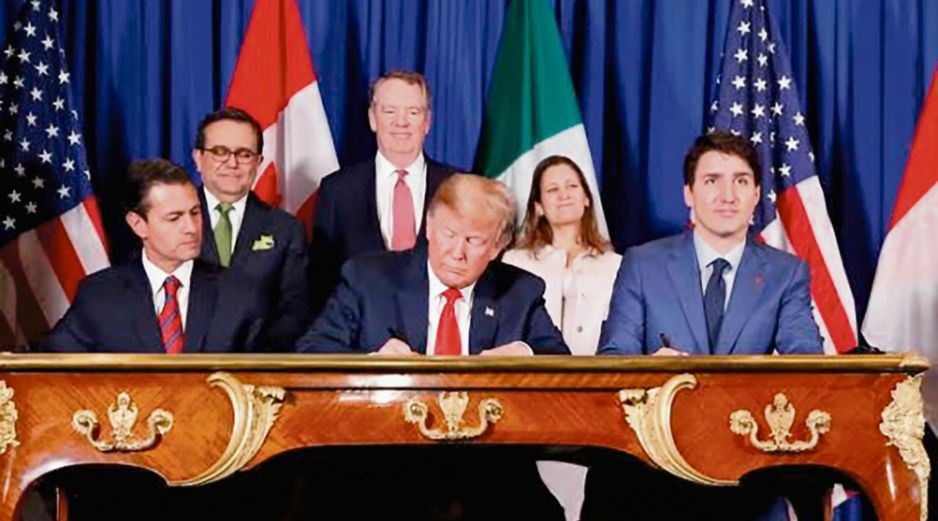 En noviembre de 2018, el TLCAN fue sustituido por el T-MEC bajo el acuerdo de los tres mandatarios de América del Norte. ESPECIAL