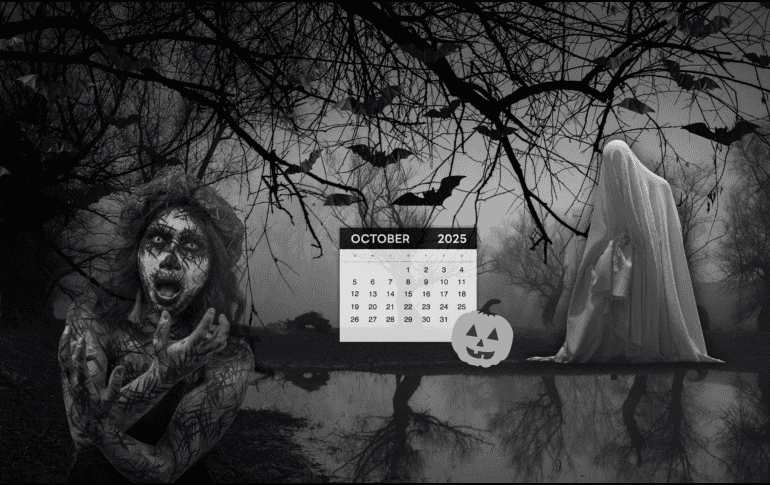 Durante octubre, ciudades, negocios y hogares suelen transformarse con luces naranjas, telarañas falsas, esqueletos y fantasmas decorativos. CANVA