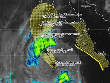 "Priscilla" mantiene su trayectoria hacia tierra, pero sólo impactarán los remanentes, probablemente el sábado 11 de octubre. X/conagua_clima