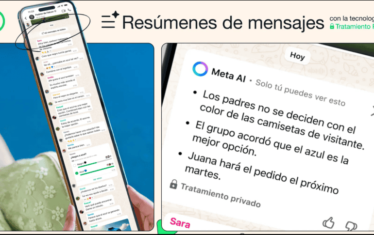 Los usuarios pueden ahorrar tiempo y mantenerse al tanto sin necesidad de revisar extensas cadenas de mensajes. ESPECIAL/WHATSAPPA