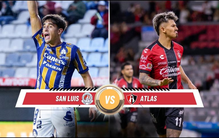 San Luis busca volver a ganar, mientras que Atlas pretende mantener su buen momento para acercarse a la zona de clasificación. ESPECIAL / IMAGO7 y CANVA