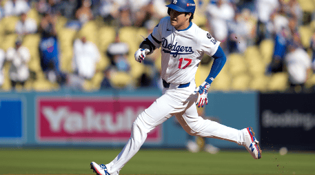 Shohei Ohtani, de los Dodgers, en el tercer juego de la Serie de Campeonato de la Liga Nacional en contra de Milwaukee. AP / A. Landis