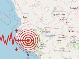 En lo que va de este domingo 19 de octubre, se registró un sismo durante la madrugada cerca de la comunidad de El Grullo. ESPECIAL / Sistema Sismológico Nacional
