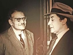 La foto muestra a los muralistas mexicanos José Clemente Orozco (izquierda) y David Alfaro Siqueiros (derecha). CORTESÍA