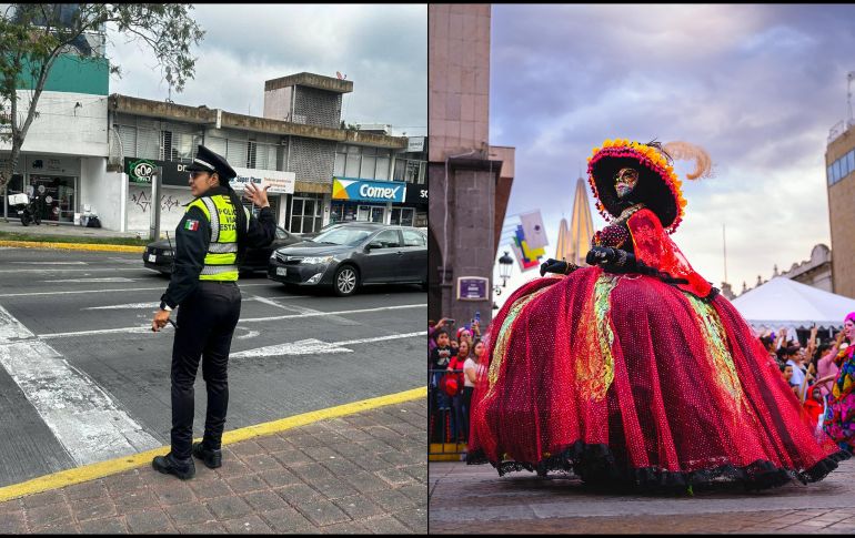 Estos son las rutas alternas propuestas por Policía Vial para trayectos esta tarde por el Desfile de Día de Muertos. ESPECIAL / FACEBOOK / Policía Vial Jalisco / Desfile Día de Muertos Guadalajara