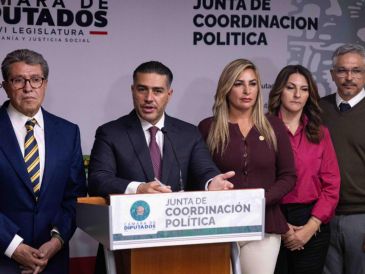 Omar García Harfuch en rueda de prensa tras su comparecencia ante la Junta de Coordinación Política. SUN