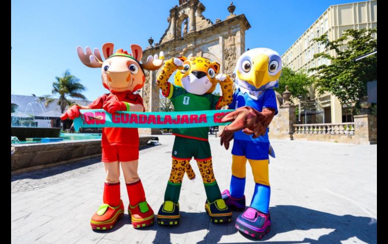 Zayu, Clutch y Maple, las tres mascotas que representarán al Mundial de Futbol 2026, visitaron por primera vez la Zona Metropolitana de Guadalajara. EL INFORMADOR / A. Navarro