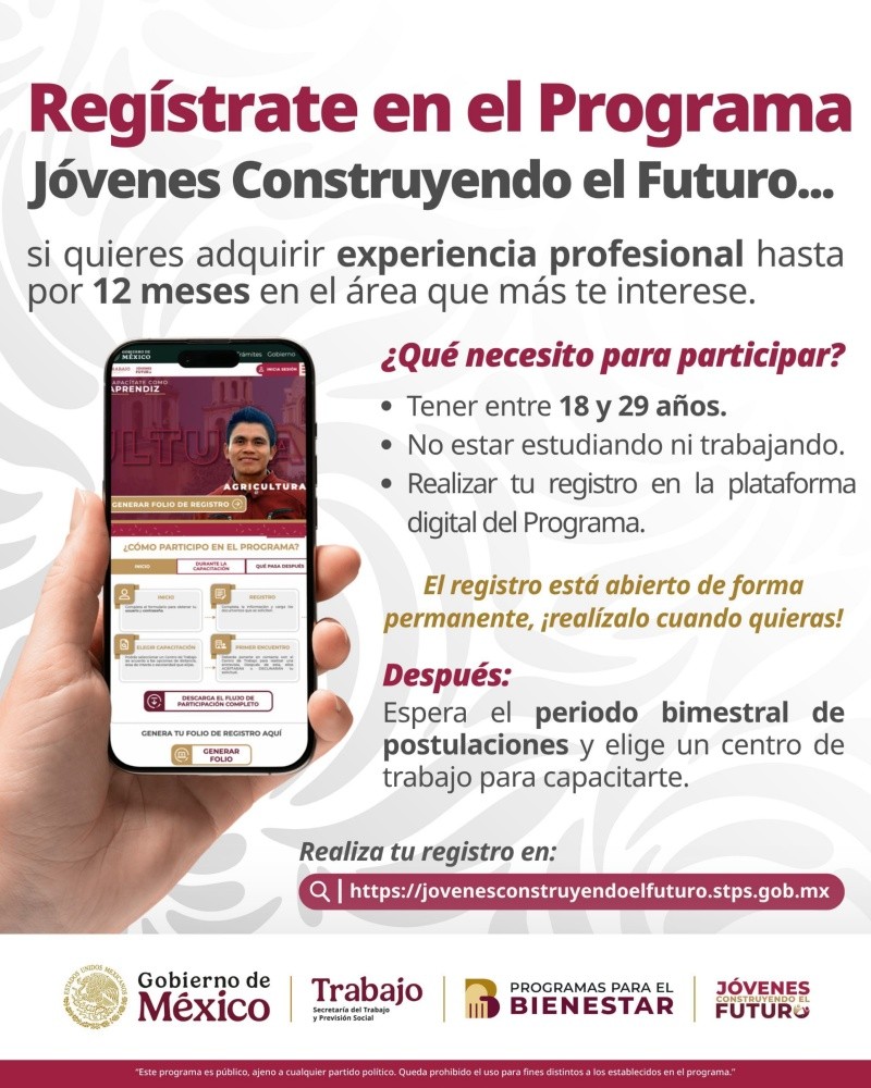 El próximo lunes 1 de diciembre se abrirá un nuevo periodo de vinculaciones para Jóvenes Construyendo el Futuro. ESPECIAL 