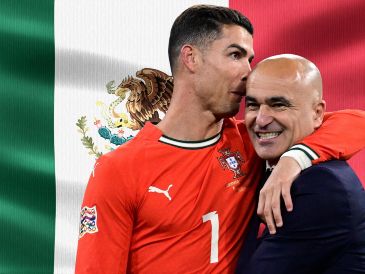 Roberto Martínez y Cristiano Ronaldo, en una imagen de archivo. ESPECIAL / AFP y CANVA
