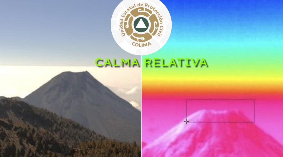 La UEPC cataloga el estado del Volcán de Fuego de Colima como en calma relativa. ESPECIAL / FACEBOOK Protección Civil Colima