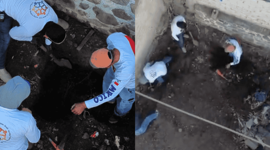 En las primeras excavaciones localizaron fragmentos de huesos de lo que pareciera ser una mano. COLECTIVO CORAZONES UNIDOS