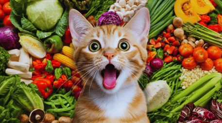 Hay comida y premios para gato que ya incluyen los beneficios de algunas frutas y verduras, en presentaciones más aptas y que les llamarán la atención mucho más. ESPECIAL / CANVA