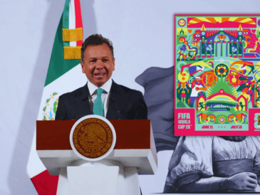 Pablo Lemus, durante la Conferencia del Pueblo de este jueves, donde dio a conocer detalles en Jalisco rumbo al Mundial de futbol 2026. SUN / ESPECIAL