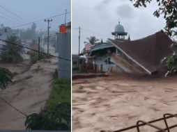 Videos de impactantes inundaciones en Indonesia. ESPECIAL / X / @WeatherMonitors