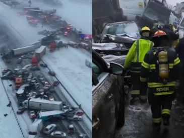 Este accidente ocurrió en medio de una amplia franja de alertas por tormenta invernal que se extiende desde Montana hasta Ohio. ESPECIAL
