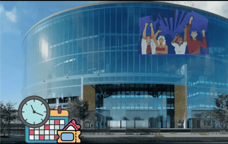 La tecnología de punta y la acústica de alta precisión transforman cada evento en una vivencia inolvidable, ya sea musical, deportivo o cultural. CANVA /ARENA GUADALAJARA