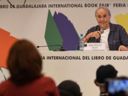 Joan Manuel Serrat reflexionó sobre migración, el Mediterráneo y la libertad durante su diálogo con jóvenes en la FIL Guadalajara. EL INFORMADOR/ A. NAVARRO.