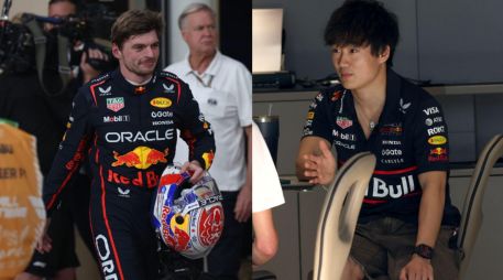 Verstappen no dudó en agradecer al equipo Red Bull y, especialmente, a Tsunoda, reconociendo que su colaboración marcó diferencia en un momento decisivo. EFE/ A. HAIDER.