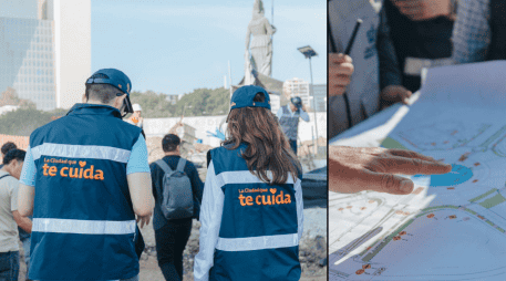 Con una inversión de 46 millones de pesos, los trabajos de remodelación comenzaron el pasado 1 de septiembre, por lo que el carril contiguo al monumento ha tenido que ser cerrado parcialmente. ESPECIAL/Gobierno de Guadalajara