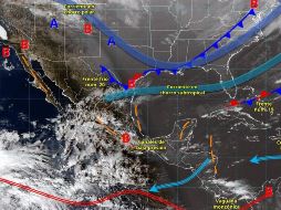 El frente frío 20 entrará por la frontera norte y noreste durante la tarde-noche del miércoles y madrugada del jueves. ESPECIAL/ SMN.