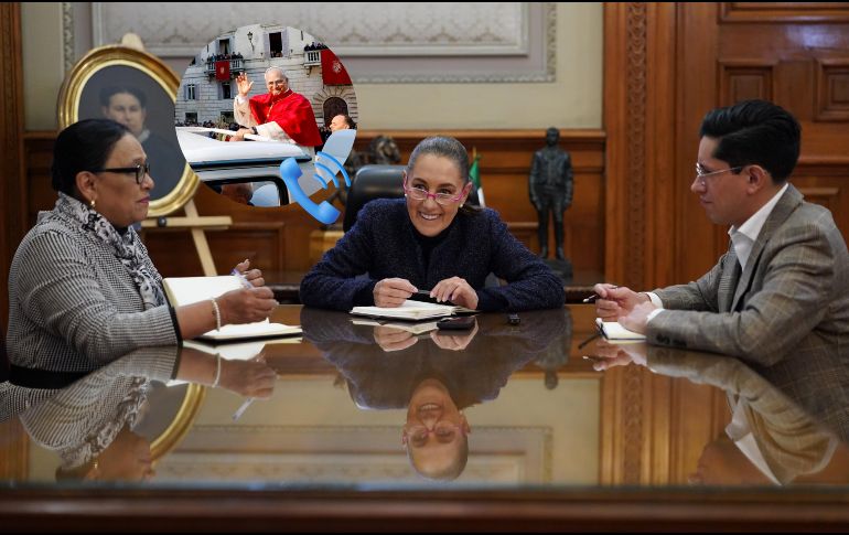 Sheinbaum revela que invitó al Papa León XIV a visitar México en una acción enmarcada en el Día de la Virgen de Guadalupe. ESPECIAL / X: @Claudiashein