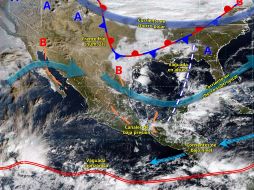 El frente frío número 21 y su masa de aire polar impactarán gran parte del territorio nacional durante los próximos días. ESPECIAL/ SMN.