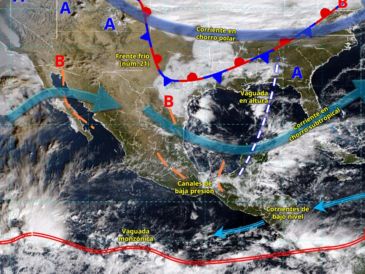 El frente frío número 21 y su masa de aire polar impactarán gran parte del territorio nacional durante los próximos días. ESPECIAL/ SMN.