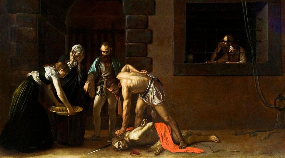 «No ha surgido entre los hijos de una mujer ninguno más grande que Juan el Bautista. Sin embargo, el más pequeño en el Reino de los cielos, es todavía más grande que él» WIKIPEDIA/«La decapitación de San Juan Bautista», de Caravaggio