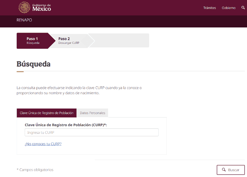 ESPECIAL / CURP&nbsp;