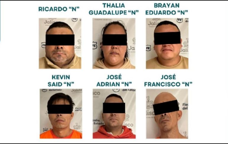 Las unidades de Investigación Especializada en Robo a Negocio y Robo a Casa Habitación, lograron la captura de los seis presuntos delincuentes. ESPECIAL / Fiscalía de Jalisco